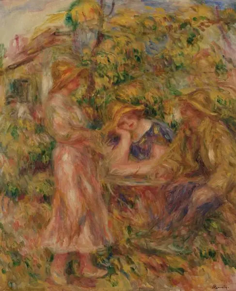 Tre personer i ett landskap - Pierre-Auguste Renoir