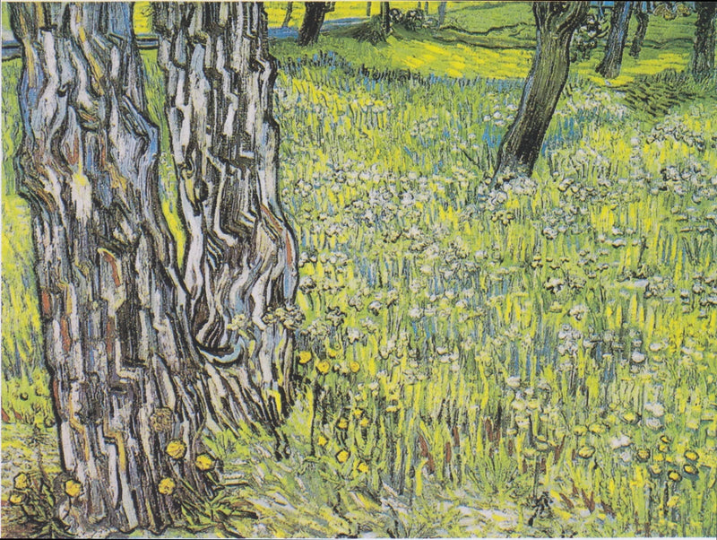 Blomstrande äng med träd och maskrosor - Vincent van Gogh