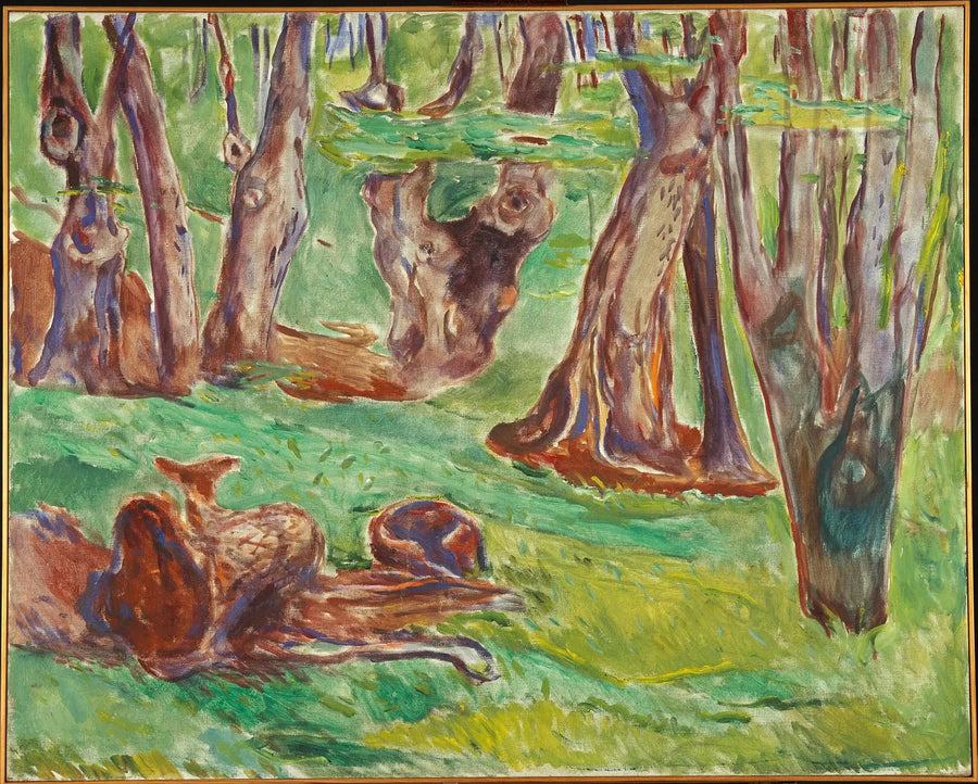 Grova trädstammar på sommaren - Edvard Munch