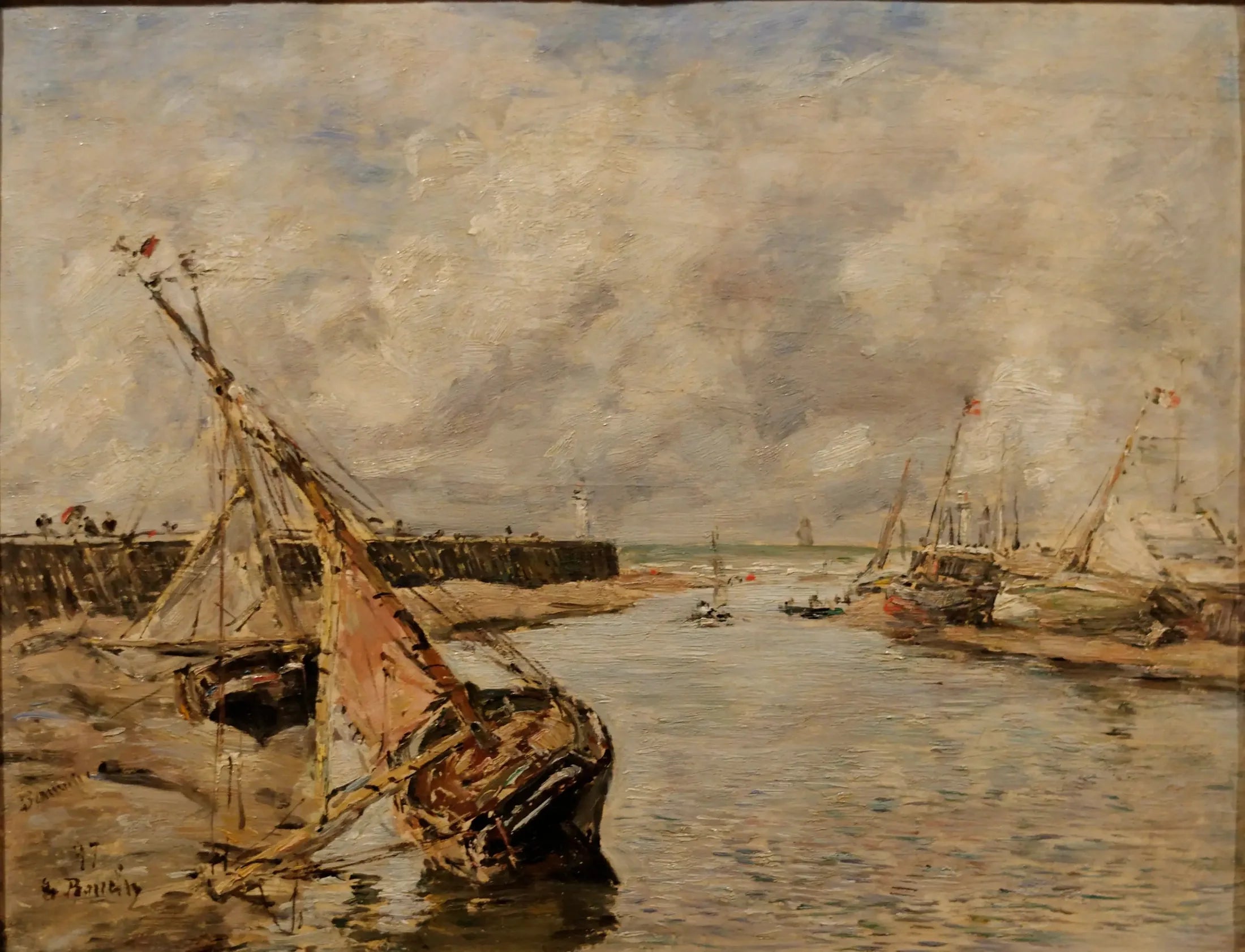 Trouville-Deauville – Marée basse - Eugène Boudin image 1 copie peinte à la main à l’huile