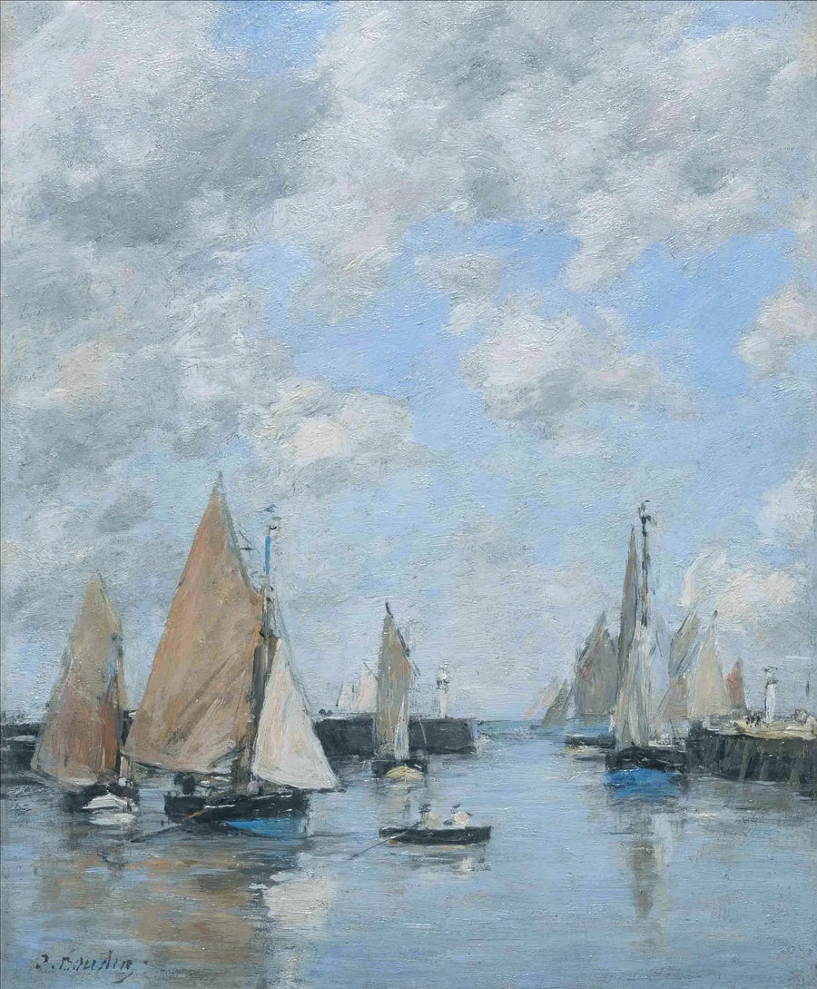 Trouville, piren vid högvatten - Eugène Boudin