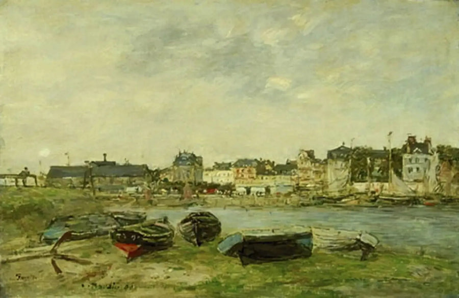 Trouville, hamnen vid lågvatten - Eugène Boudin