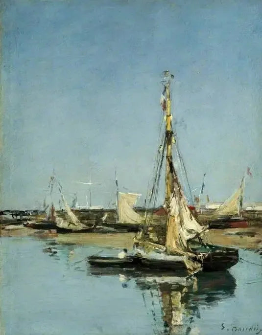 Trouville Jetéerna vid Lågt Vatten - Eugène Boudin