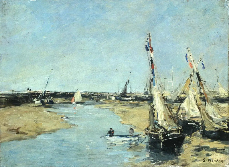 Trouville, Bryggorna, lågvatten - Eugène Boudin