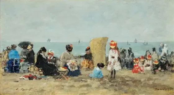 Trouville, strandscen - Eugène Boudin