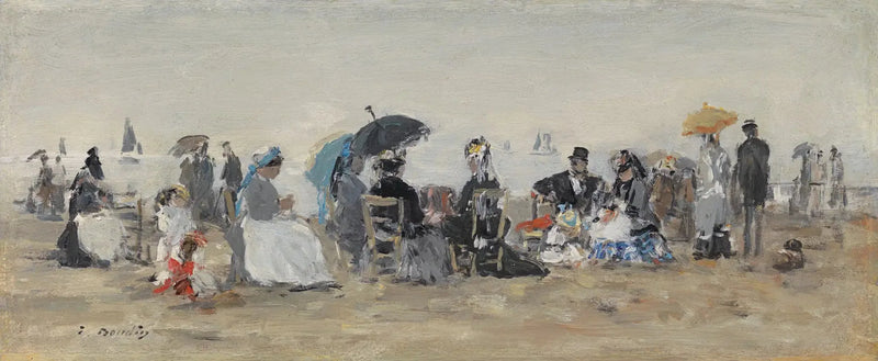 Trouville, strandscen - Eugène Boudin