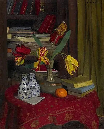 Parrot Tulpaner, bibliotekshörn - Félix Vallotton