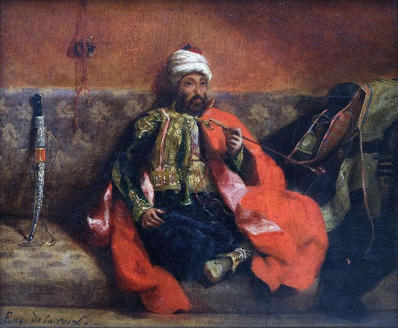 Rökande turk, sittande på en soffa - Eugène Delacroix