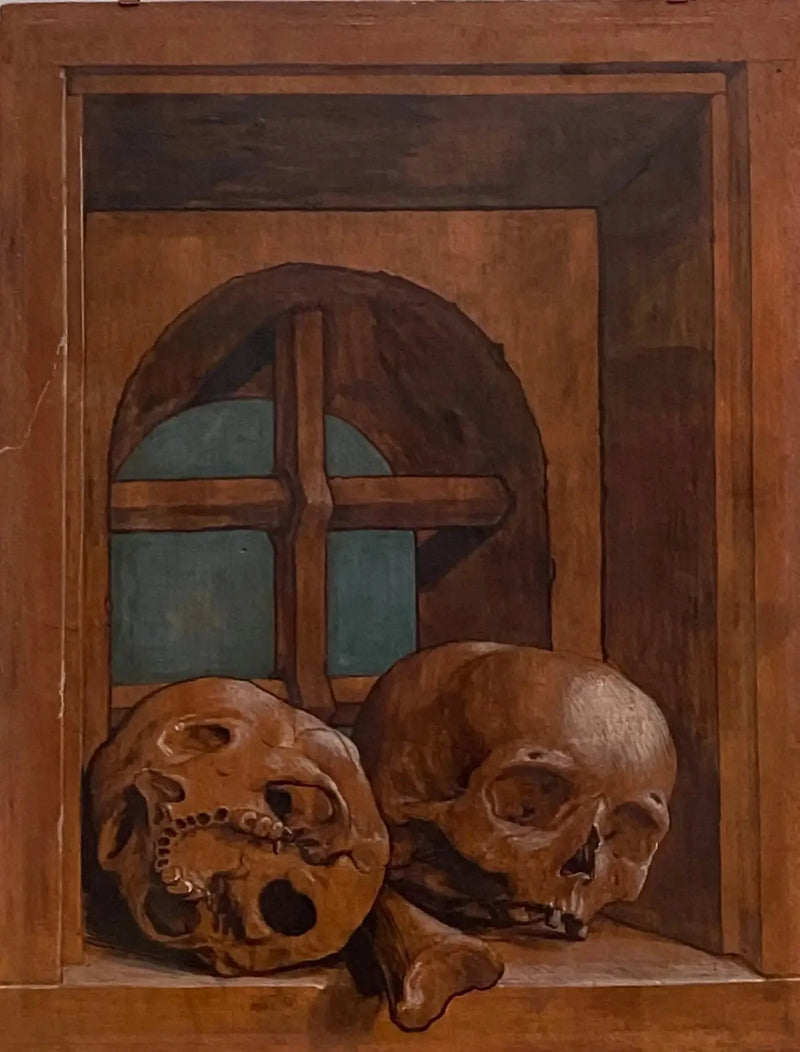 Två skallar i en fönsternisch - Hans Holbein den yngre