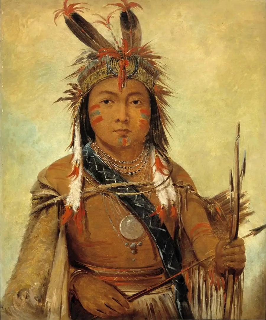 Ud-je-jock, Pelikan, en pojke - George Catlin