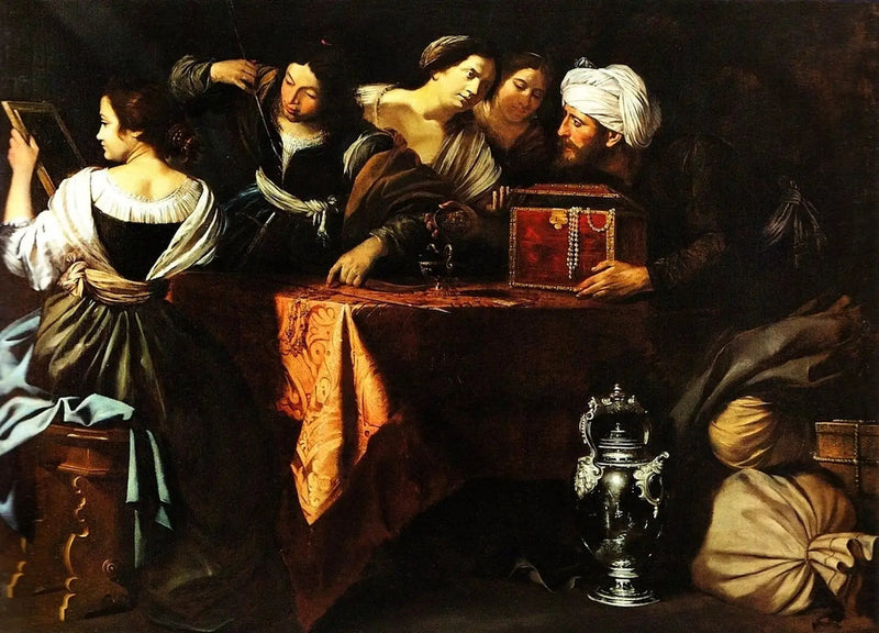 Ulysse tackar Achille bland Lycomède's döttrar - Artemisia Gentileschi