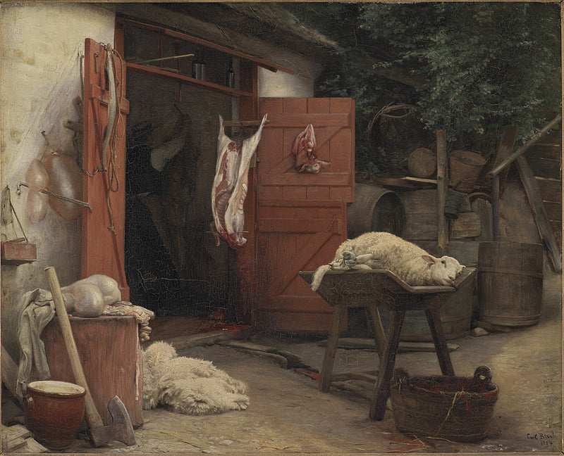 En slakteri i Hellebæk - Carl Heinrich Bloch