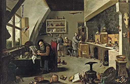 En alkemist i sin verkstad - David Teniers den yngre