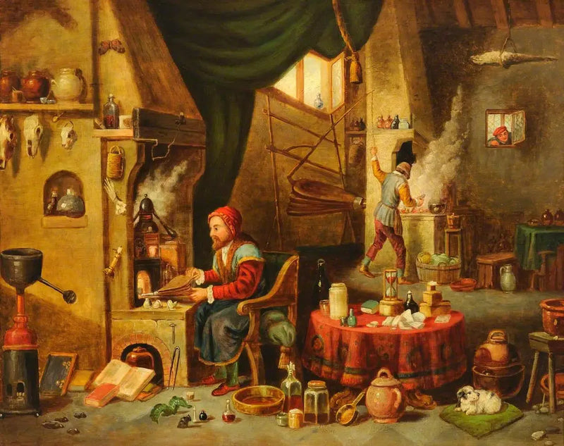 En alkemist i sitt laboratorium - David Teniers den yngre