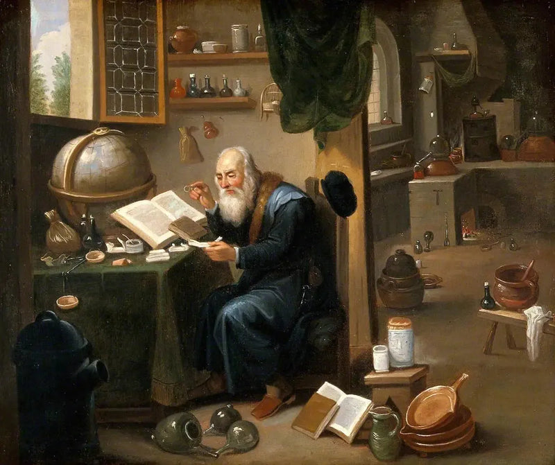 En alkemist i sitt laboratorium - David Teniers den yngre