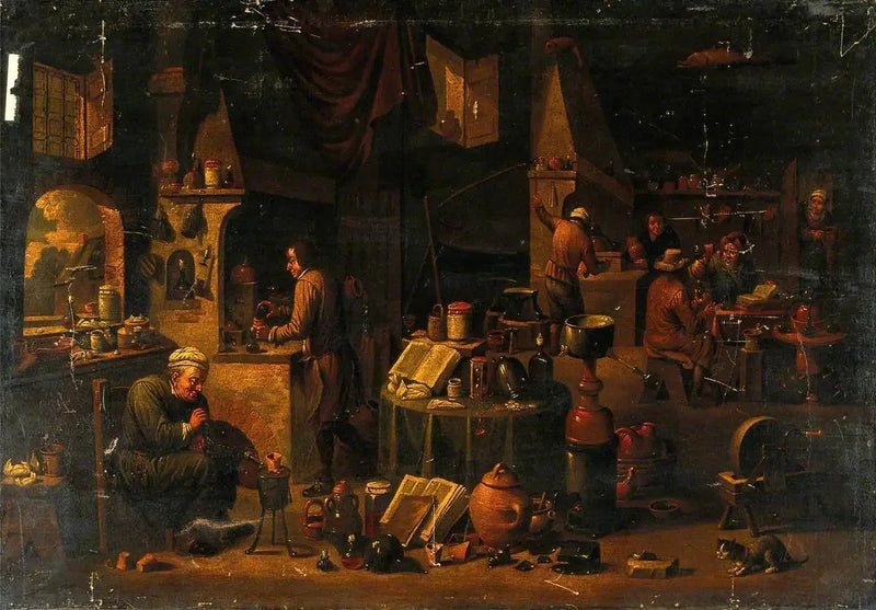 En alkemist i sitt laboratorium - David Teniers den yngre