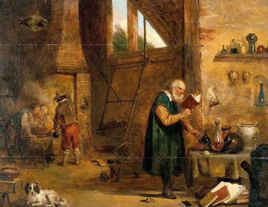 En alkemist i sitt laboratorium - David Teniers den yngre