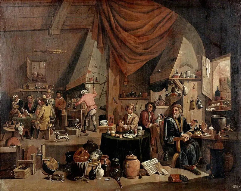 En alkemist i sitt laboratorium - David Teniers den yngre