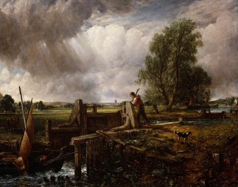 En båt som passerar en sluss - John Constable