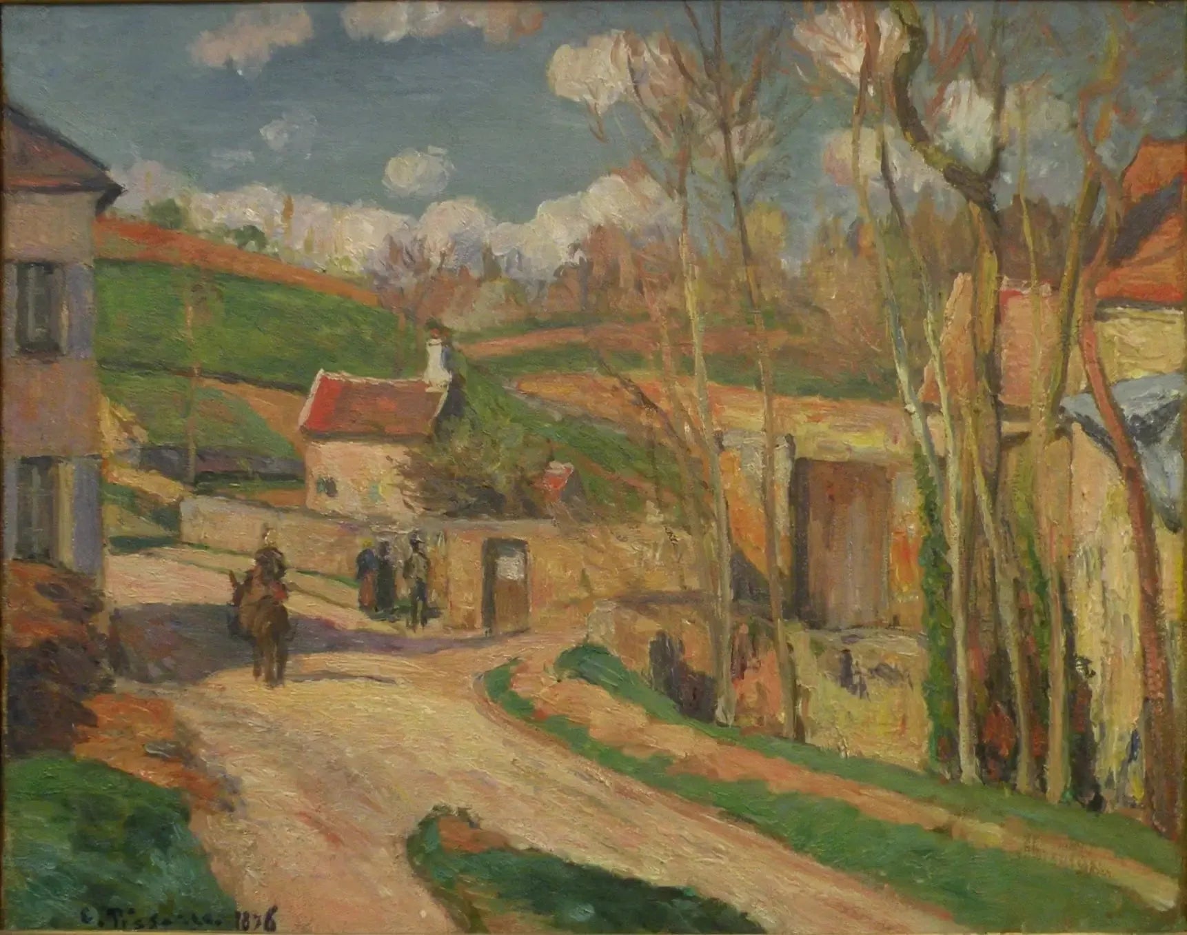 Un carrefour à l'Hermitage, Pontoise - Camille Pissarro image 1 copie peinte à la main à l’huile