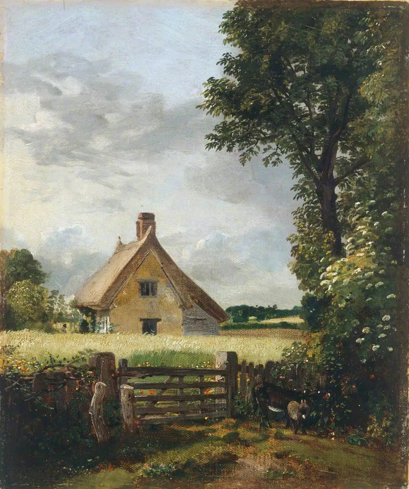 En stuga på ett majsfält - John Constable