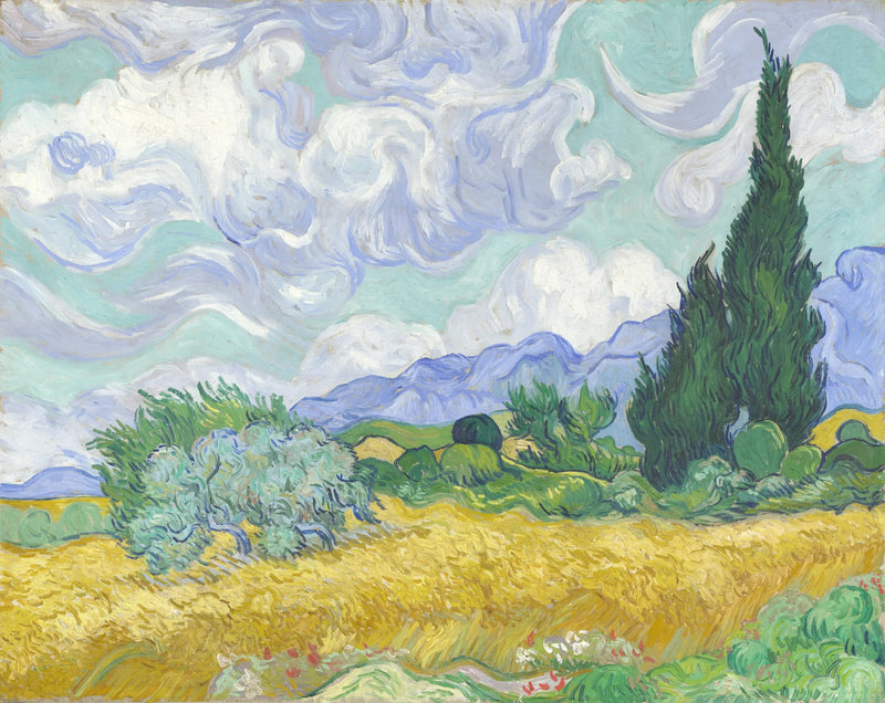Ett vetefält med cypresser - Vincent van Gogh