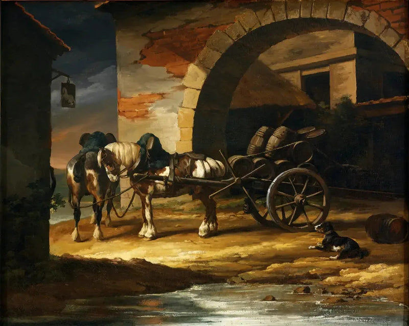 En vagn lastad med fat - Théodore Géricault