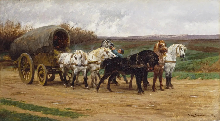 En vagn och en hästdragning - Rosa Bonheur