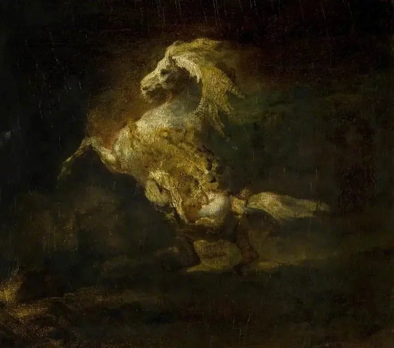 En grå häst som reser sig - Théodore Géricault