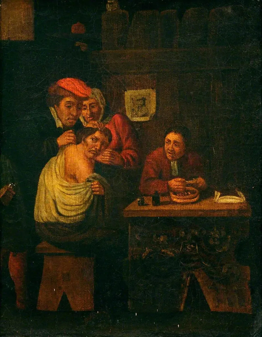 En kirurg som opererar en mans axel - David Teniers den yngre