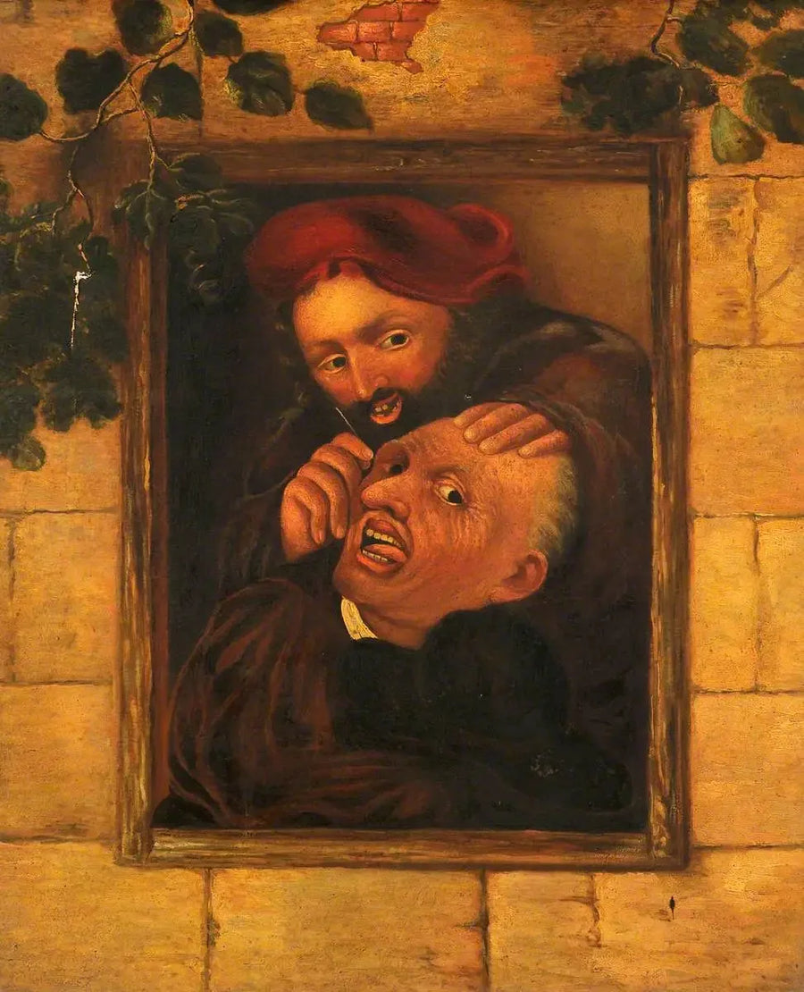 En kirurg som opererar en mans huvud - David Teniers den yngre