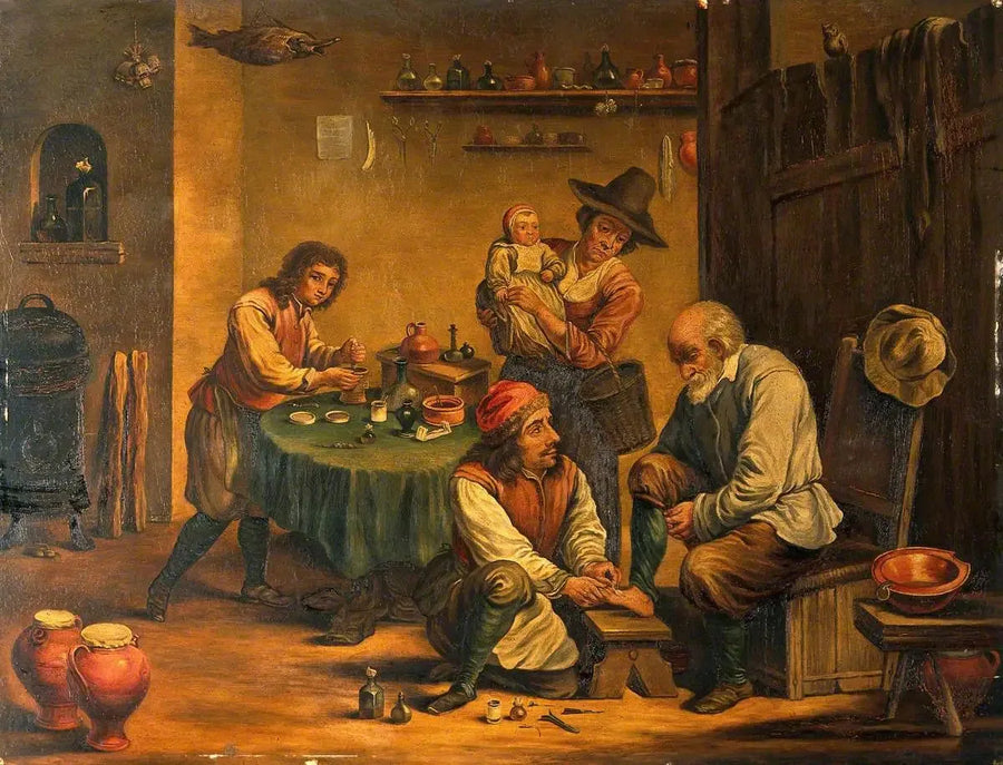 En kirurg som opererar en mans fot - David Teniers den yngre