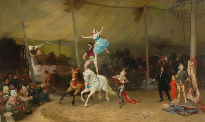 En cirkus på landsbygden - Frederick Arthur Bridgman