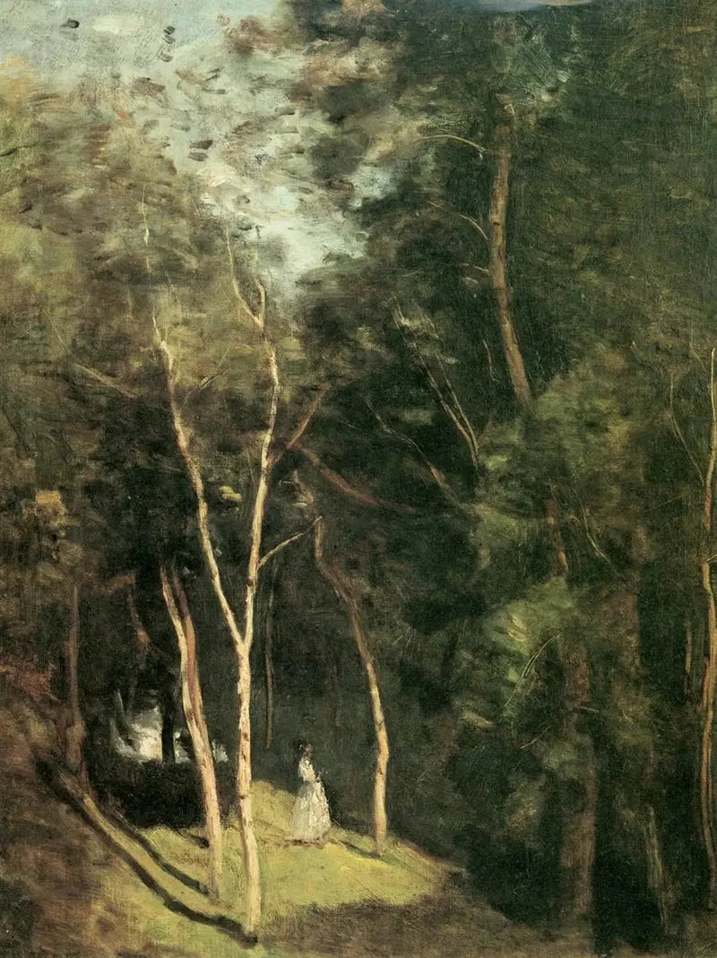 En parkhörna i Port-Berteau, nära Rochemont - Jean-Baptiste Camille Corot