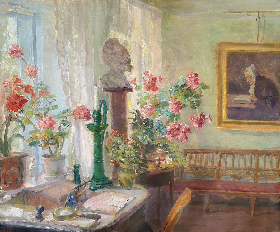 Ett hörn av vardagsrummet. Inomhus. - Anna Ancher