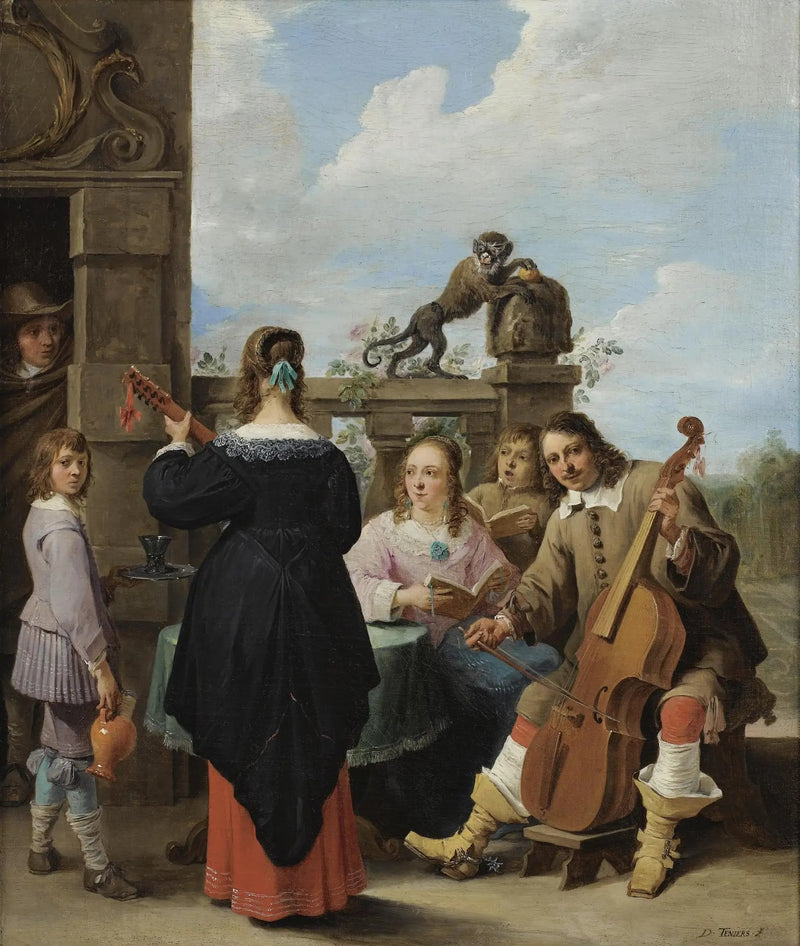 En familjekonsert på en terrass - David Teniers den yngre