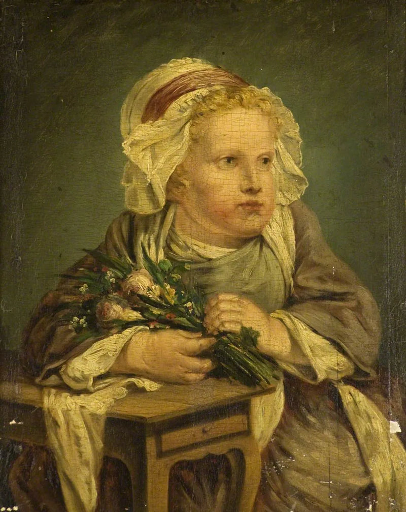 Ett barn med en bukett blommor - Jean-Baptiste Greuze