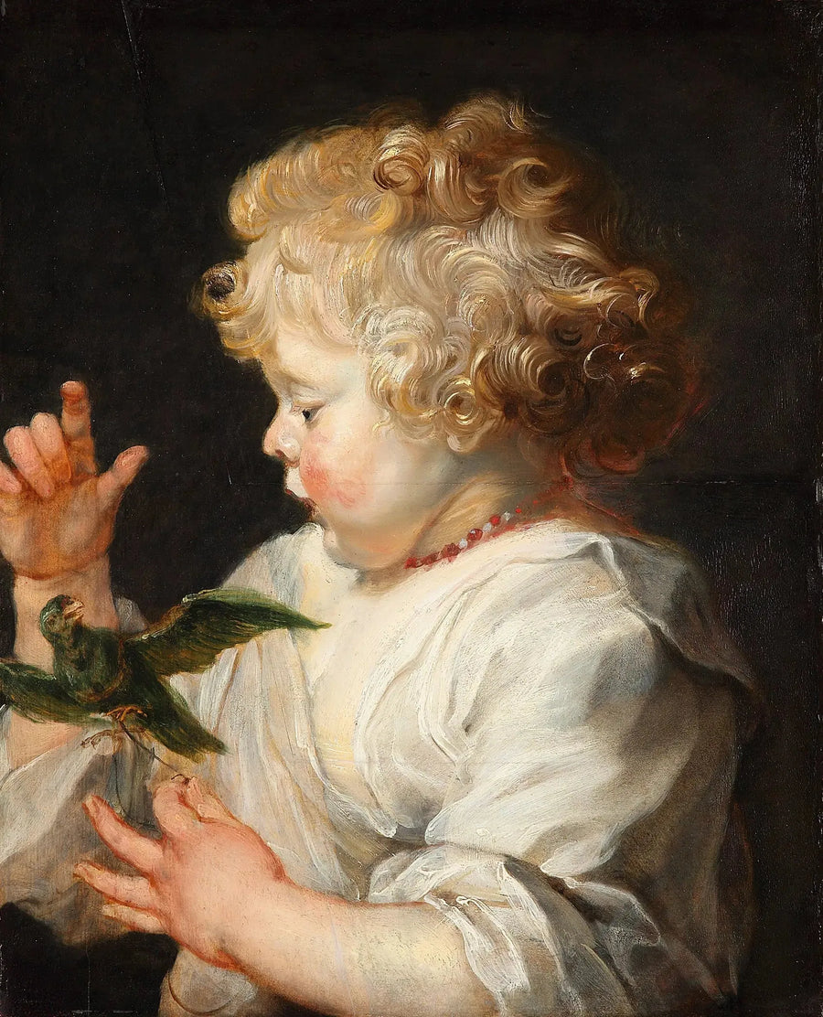 Ett barn med en fågel - Peter Paul Rubens
