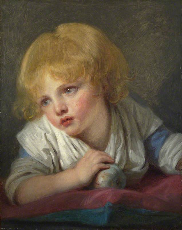 Ett barn med ett äpple - Jean-Baptiste Greuze