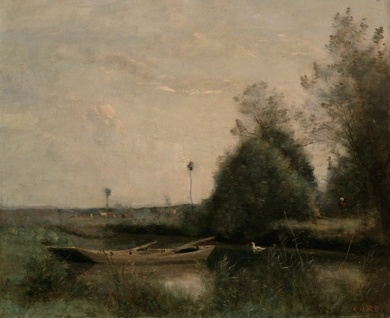 En damm i Mortain - Jean-Baptiste Camille Corot
