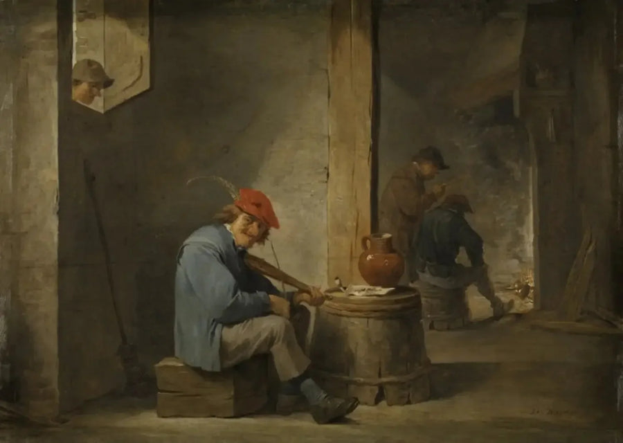 En bonde spelar musik - David Teniers den yngre