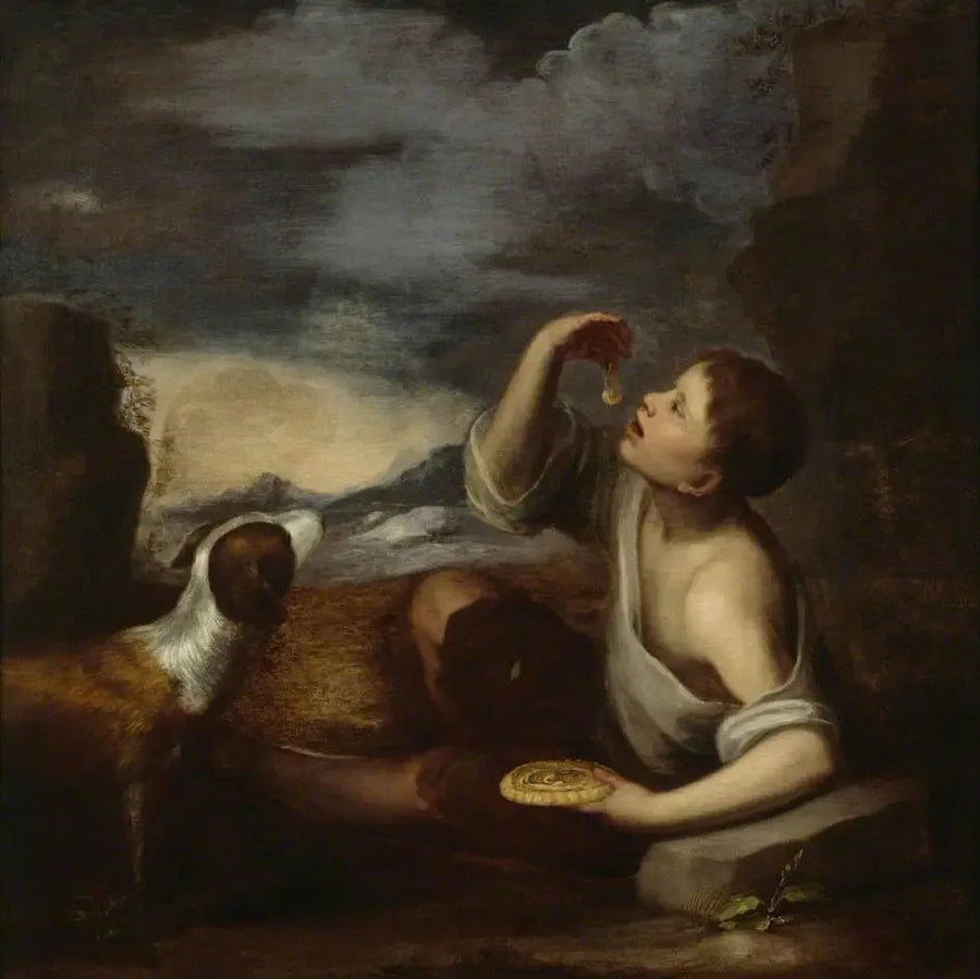 En spansk pojke med en hund - Bartolomé Esteban Murillo
