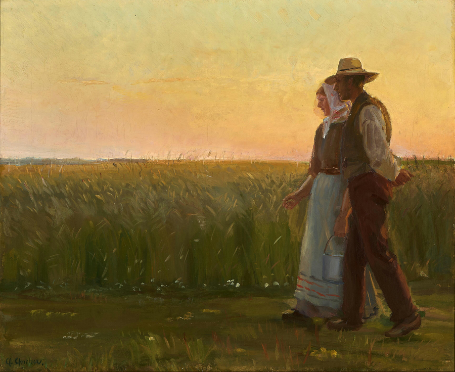 En pojke och en flicka. - Anna Ancher