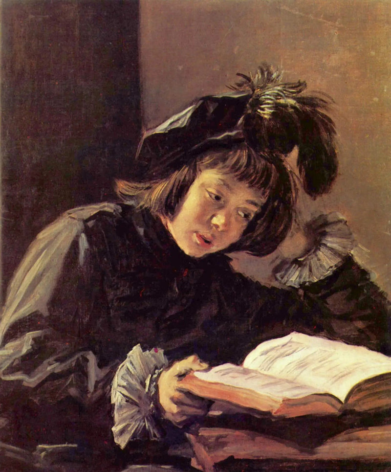 En pojke som läser, kanske Nicolaes Hals - Frans Hals