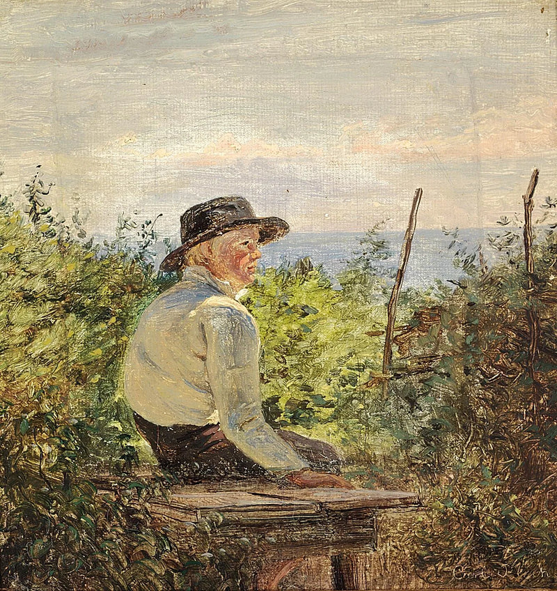 En pojke på en bänk. - Carl Heinrich Bloch