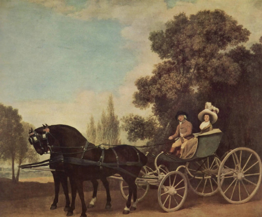En gentleman som kör en dam i en phaeton - George Stubbs