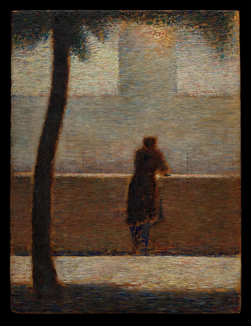 En man lutad mot en parapet - Georges Seurat