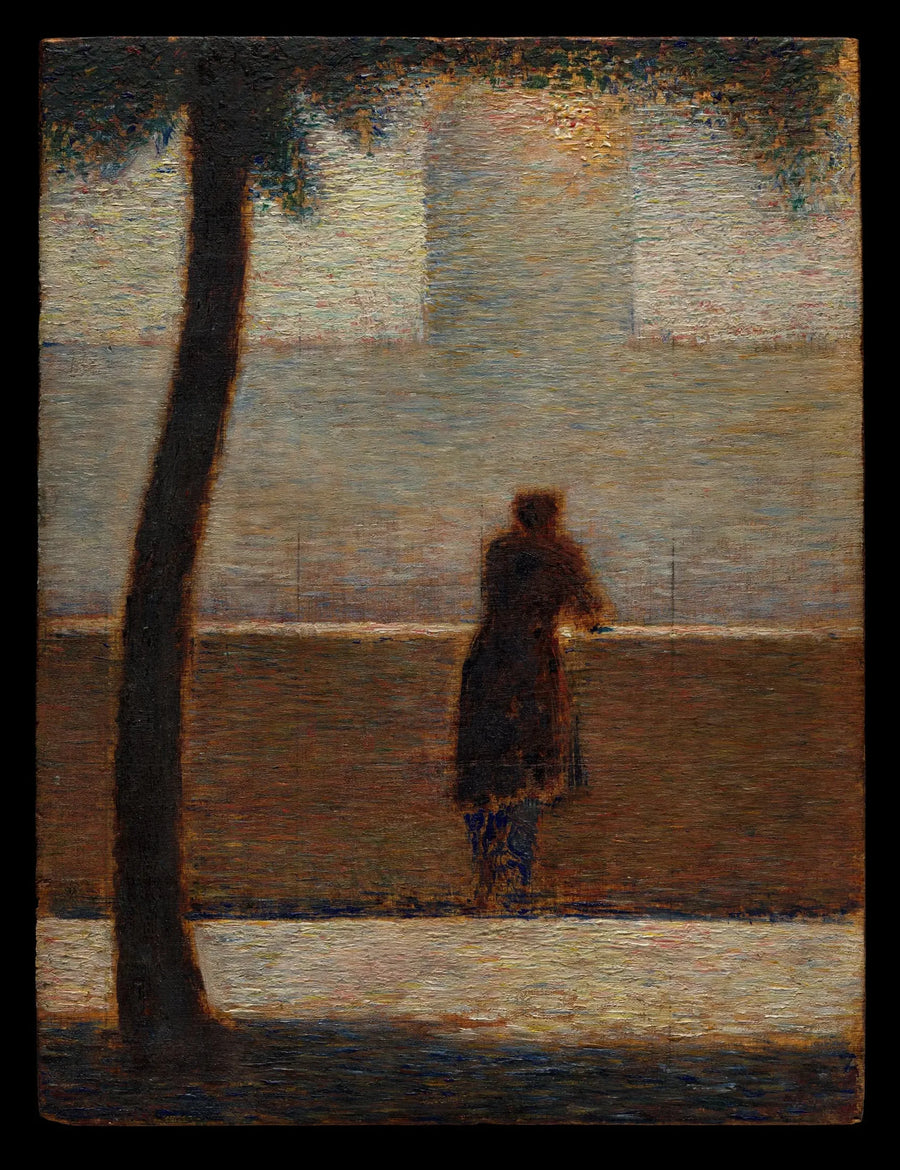 En man lutad mot en parapet - Georges Seurat