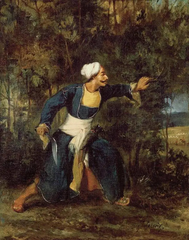 En beväpnad indier med Gourka-kree - Eugène Delacroix