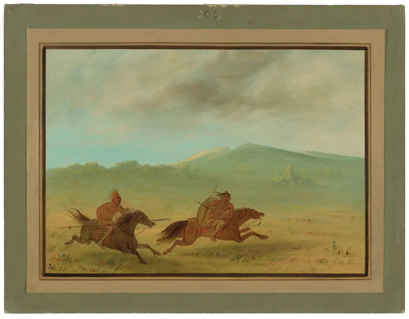 En osageindian som jagar en camanche - George Catlin